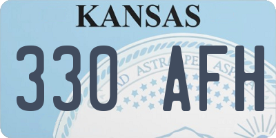 KS license plate 330AFH