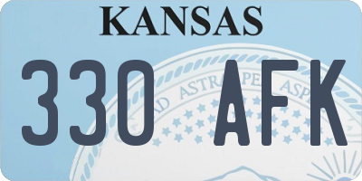 KS license plate 330AFK