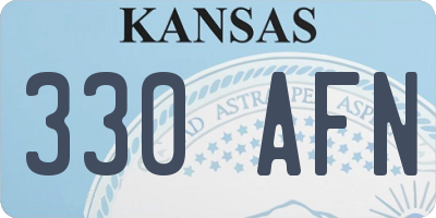 KS license plate 330AFN