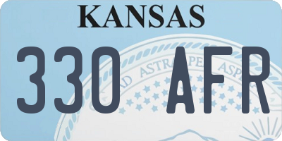 KS license plate 330AFR