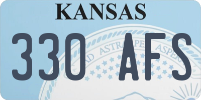 KS license plate 330AFS