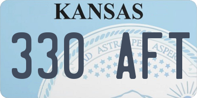 KS license plate 330AFT