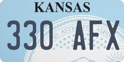 KS license plate 330AFX