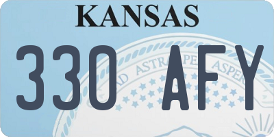 KS license plate 330AFY
