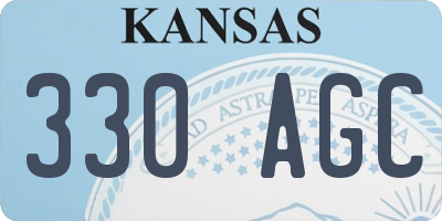 KS license plate 330AGC