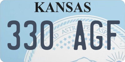 KS license plate 330AGF