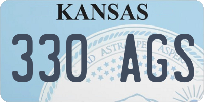 KS license plate 330AGS