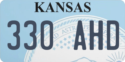 KS license plate 330AHD