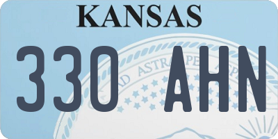 KS license plate 330AHN