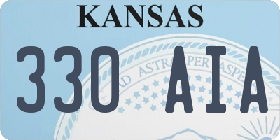 KS license plate 330AIA