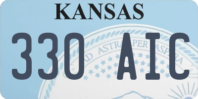 KS license plate 330AIC