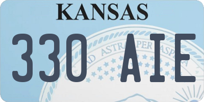 KS license plate 330AIE