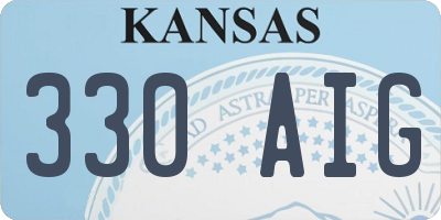 KS license plate 330AIG