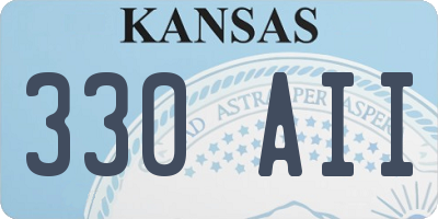 KS license plate 330AII