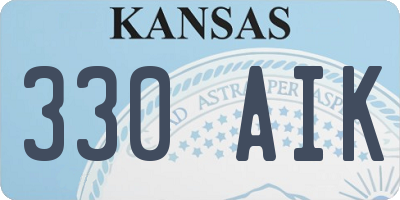 KS license plate 330AIK