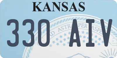 KS license plate 330AIV