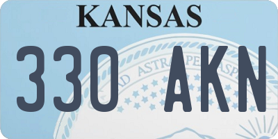 KS license plate 330AKN