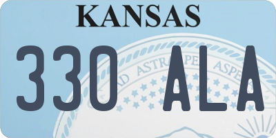 KS license plate 330ALA