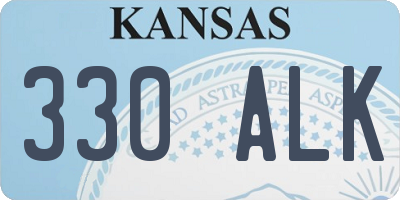 KS license plate 330ALK