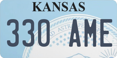 KS license plate 330AME