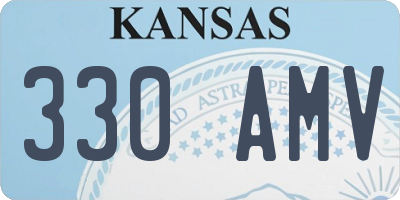 KS license plate 330AMV