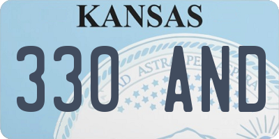 KS license plate 330AND