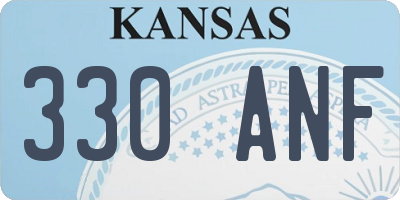 KS license plate 330ANF