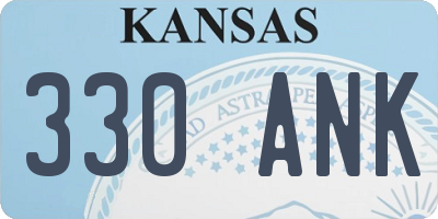 KS license plate 330ANK