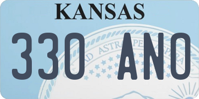 KS license plate 330ANO