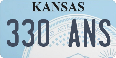 KS license plate 330ANS