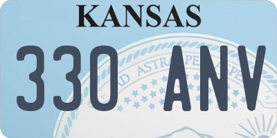 KS license plate 330ANV