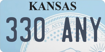 KS license plate 330ANY