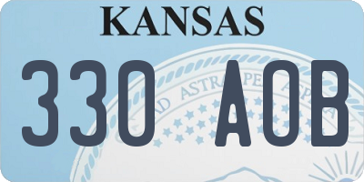 KS license plate 330AOB