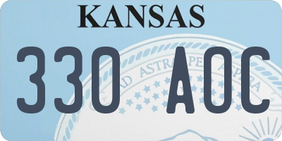 KS license plate 330AOC