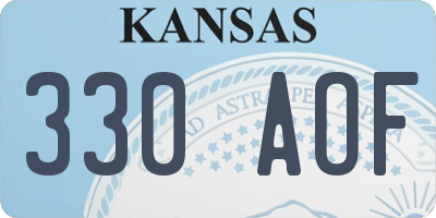 KS license plate 330AOF