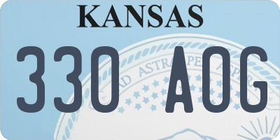 KS license plate 330AOG