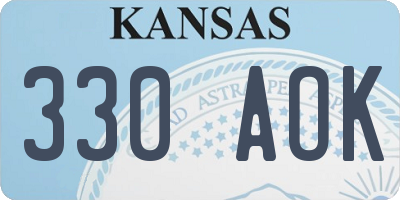 KS license plate 330AOK