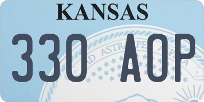 KS license plate 330AOP