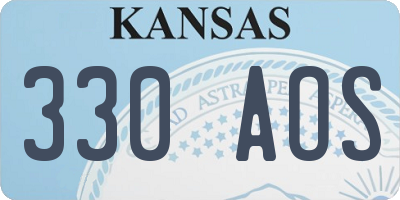 KS license plate 330AOS