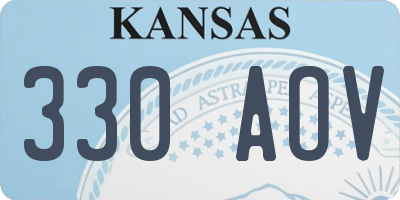KS license plate 330AOV