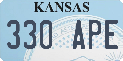 KS license plate 330APE