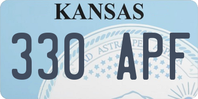 KS license plate 330APF