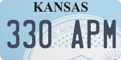 KS license plate 330APM