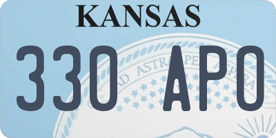 KS license plate 330APO