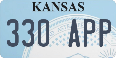 KS license plate 330APP
