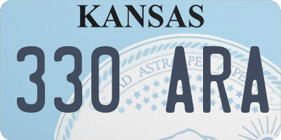 KS license plate 330ARA