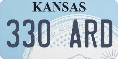 KS license plate 330ARD