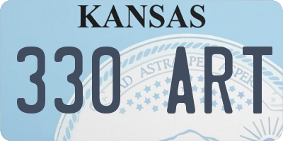 KS license plate 330ART