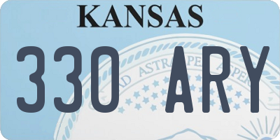 KS license plate 330ARY