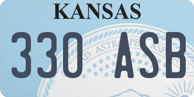 KS license plate 330ASB